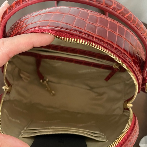 Brahmin Red Crossbody Bag with Adjustable Strap and Unique Shape - Picture 6 of 9